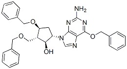 (1S,2S,3S,5S)-5-(2-Amino-6-(benzyloxy)-9H-purin-9-yl)-3-(benzyloxy)-2-(benzyloxymethyl)cyclopentanol 